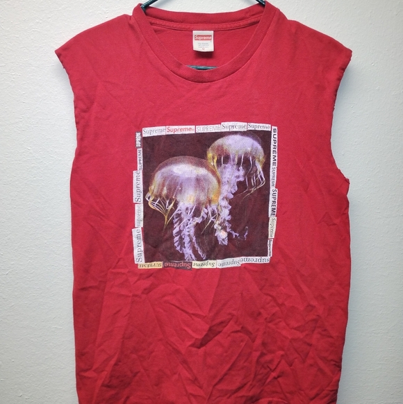 Supreme Other - Supreme New York Size M Men's Red Sleeveless T Shirt Jellyfish